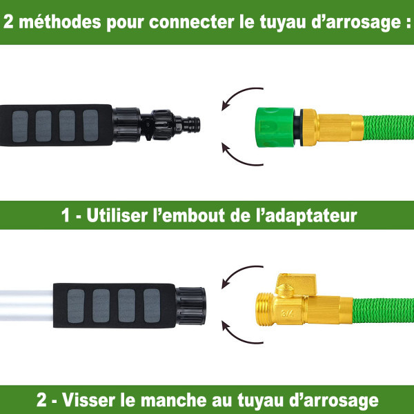 methode de connexion du balai brosse arroseur broom pour gazon synthetique